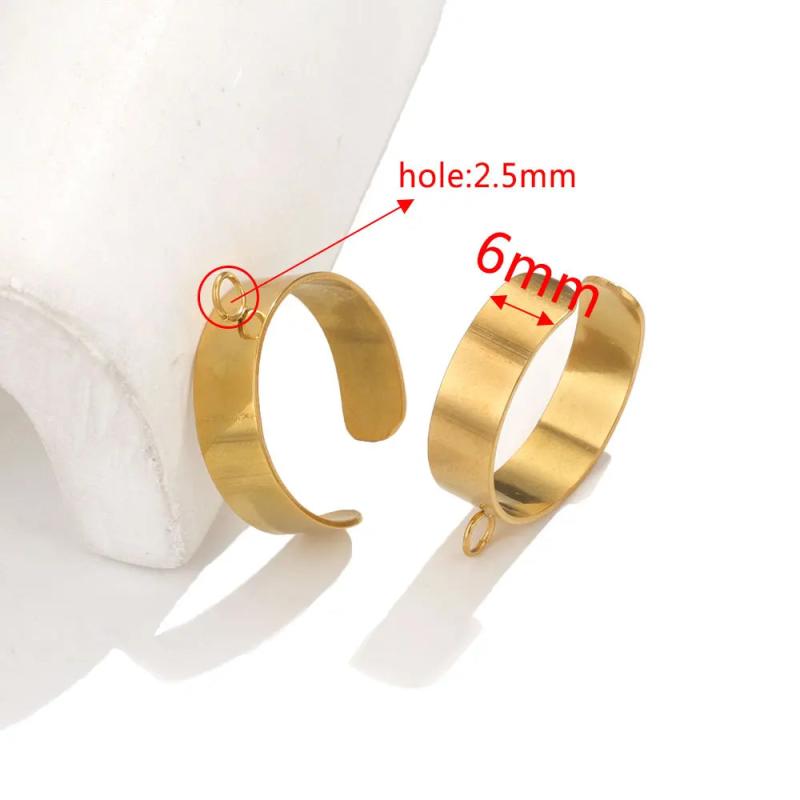 10pcs Adjustable Stainless Steel Rings Base Blank DIY Open Finger Ring