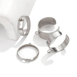 10pcs Adjustable Stainless Steel Rings Base Blank DIY Open Finger Ring