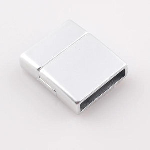 15x3mm Silver Plated Magnetic Clasp for Flat Leather Bracelets