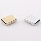 15x3mm Silver Plated Magnetic Clasp for Flat Leather Bracelets