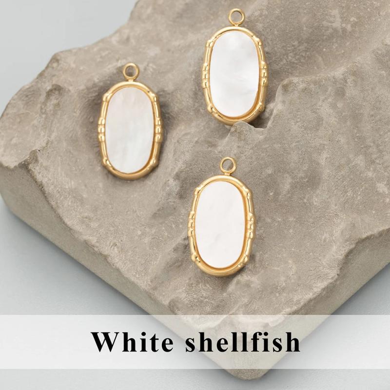 316L Stainless Steel Natural Stone Charms for DIY Pendants