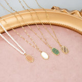 316L Stainless Steel Natural Stone Charms for DIY Pendants