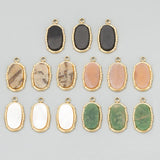 316L Stainless Steel Natural Stone Charms for DIY Pendants