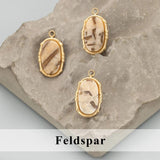316L Stainless Steel Natural Stone Charms for DIY Pendants
