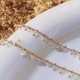 2M Crystal Copper Chains Glass Charm Chain for Necklace DIY