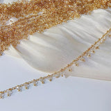 2M Crystal Copper Chains Glass Charm Chain for Necklace DIY