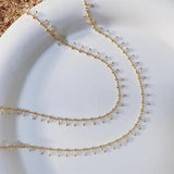 2M Crystal Copper Chains Glass Charm Chain for Necklace DIY