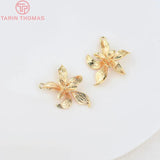 10PCS 19x24MM 24K Brass Flower Charms Pendants for Jewelry Making