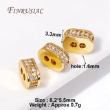 18K Plated Oval Spacer Beads with Zircon - DIY Jewelry Making Supplies