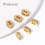 18K Plated Oval Spacer Beads with Zircon - DIY Jewelry Making Supplies