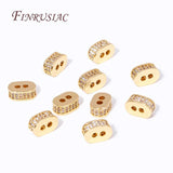 18K Plated Oval Spacer Beads with Zircon - DIY Jewelry Making Supplies