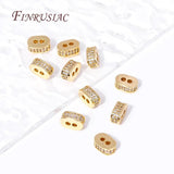 18K Plated Oval Spacer Beads with Zircon - DIY Jewelry Making Supplies