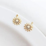 10PCS 14K Brass Snowflake Flower Pendants DIY Earring Charms