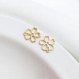 10PCS 14K Brass Snowflake Flower Pendants DIY Earring Charms