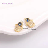 14K Plated Hamsa Hand Pendants Brass Metal For Earring Crafts DIY