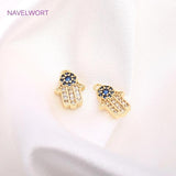 14K Plated Hamsa Hand Pendants Brass Metal For Earring Crafts DIY