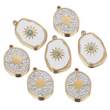 Stainless Steel Starlight Earring Charms Oval Pendant DIY Jewelry Making