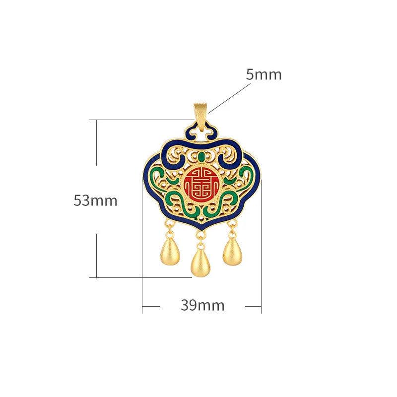 Cloisonne Sand Beads Safety Buckle Long Life Pendant Chain