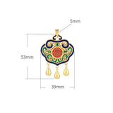 Cloisonne Sand Beads Safety Buckle Long Life Pendant Chain
