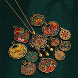 Cloisonne Sand Beads Safety Buckle Long Life Pendant Chain
