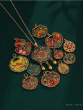 Cloisonne Sand Beads Safety Buckle Long Life Pendant Chain