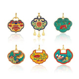 Cloisonne Sand Beads Safety Buckle Long Life Pendant Chain