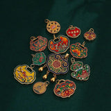 Cloisonne Sand Beads Safety Buckle Long Life Pendant Chain