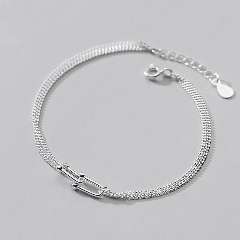 925 Sterling Silver Double-layer Bracelet for Women