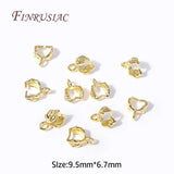 18K Plated Pinch Pendant Bail Clasp Leaf Shape Bails For Jewelry DIY