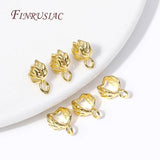 18K Plated Pinch Pendant Bail Clasp Leaf Shape Bails For Jewelry DIY