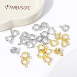 18K Plated Pinch Pendant Bail Clasp Leaf Shape Bails For Jewelry DIY