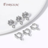 18K Plated Pinch Pendant Bail Clasp Leaf Shape Bails For Jewelry DIY