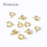 18K Plated Pinch Pendant Bail Clasp Leaf Shape Bails For Jewelry DIY