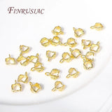 18K Plated Pinch Pendant Bail Clasp Leaf Shape Bails For Jewelry DIY