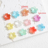 Resin Flower Beads Caps Cherry Blossoms Petal Charms Pendants