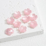 Resin Flower Beads Caps Cherry Blossoms Petal Charms Pendants