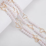 Heart Charms Pendant Pearl Beads Chains for Jewelry Making
