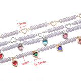 Heart Charms Pendant Pearl Beads Chains for Jewelry Making