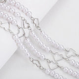 Heart Charms Pendant Pearl Beads Chains for Jewelry Making