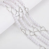 Heart Charms Pendant Pearl Beads Chains for Jewelry Making