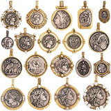 Antique Bronze Beauty Portrait Knight Angel Goddess Coin Charm Pendant