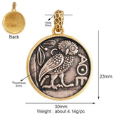 Antique Bronze Beauty Portrait Knight Angel Goddess Coin Charm Pendant