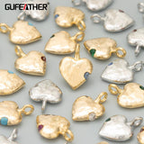 18k Rhodium Plated Copper Heart Charms for DIY Pendants