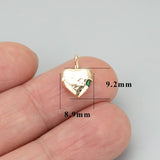 18k Rhodium Plated Copper Heart Charms for DIY Pendants