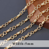 DIY Chain 18k Plated Copper Metal 1m/lot