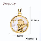 18K Angel Praying Pendant, Shell Charms DIY Jewelry
