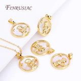 18K Angel Praying Pendant, Shell Charms DIY Jewelry