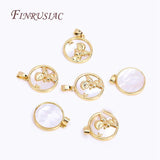 18K Angel Praying Pendant, Shell Charms DIY Jewelry