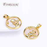 18K Angel Praying Pendant, Shell Charms DIY Jewelry