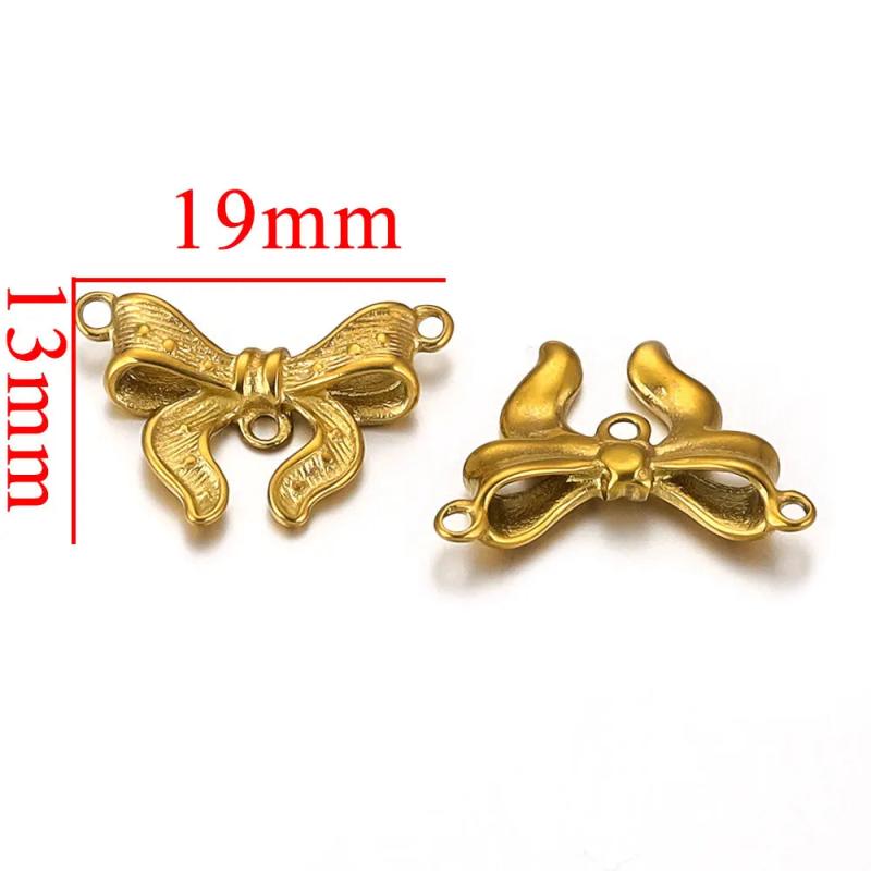 5pcs Stainless Steel Bow Connectors Charms for DIY Jewelry Making Accessories